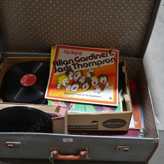 Records, suitcase