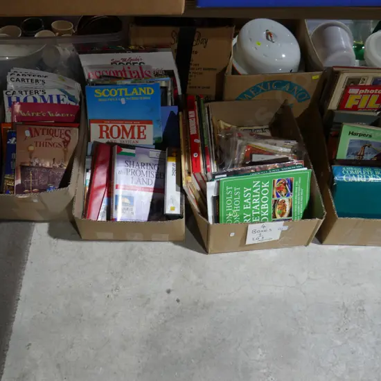 Four boxes of books