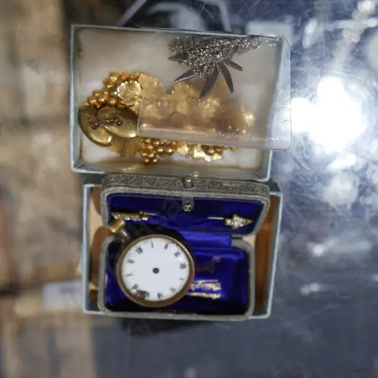 Costume jewellery and part pocket watch