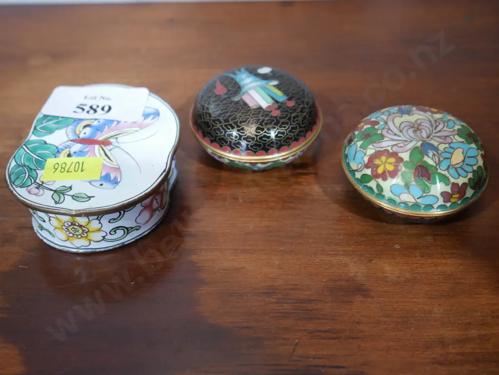 3 cloisonne trinket pots Image 1++