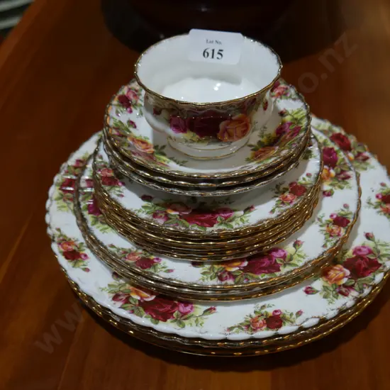 Old country Rose plates and bowl