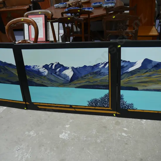 Triptych canvas mountain oil painting