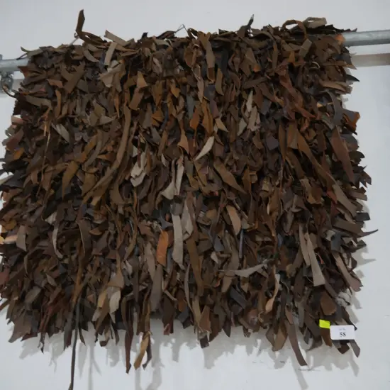Leather scrap rug