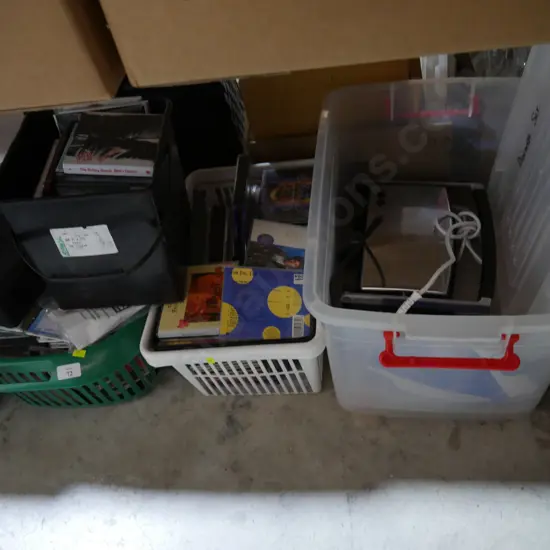 6 boxes of CDs, steam iron and sandwich grill