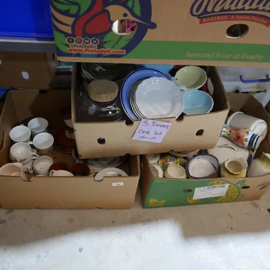 Three boxes of china