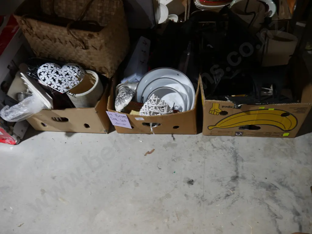 Four boxes of kitchenware and printer Image 1++