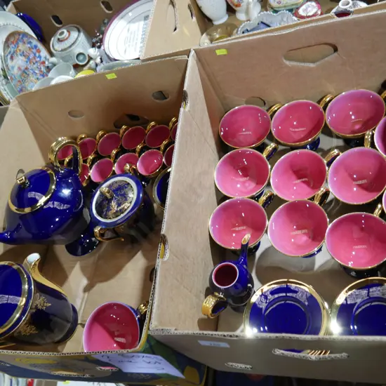 2 boxes of Limoges coffee and tea sets