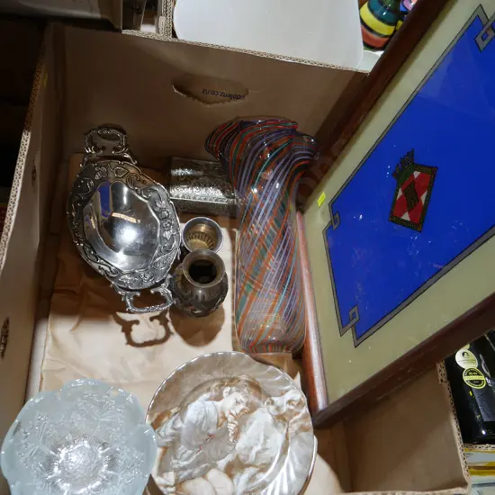 Serving tray, glass vase etc
