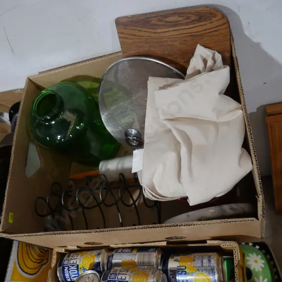 Rolling pin, green carboy etc