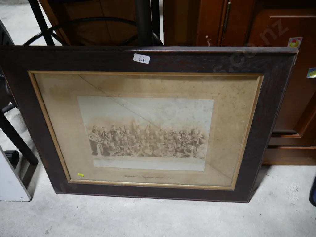 Framed Christchurch Garrison Band 1907 photograph Image 1++