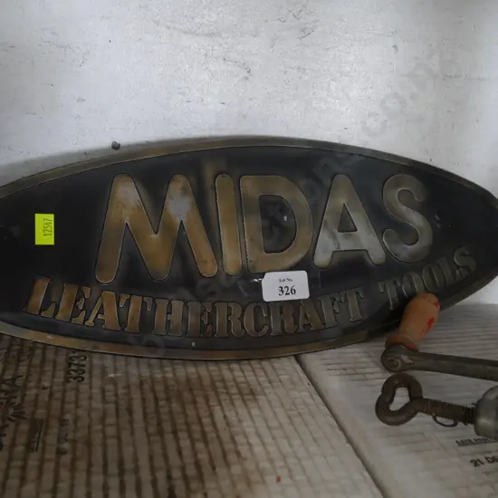 Midas leathercraft tools sign
