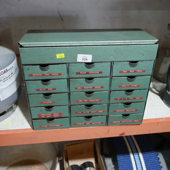 Metal organiser and contents
