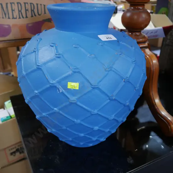 Blue painted vase