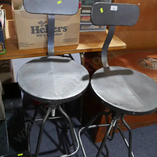 Pair of metal bar stools