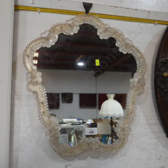 Decorative glass framed mirror