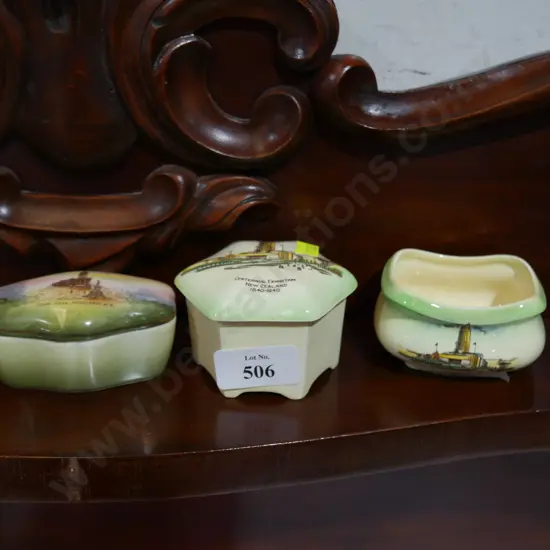 Carltonware and Royal Bayreuth trinket pots