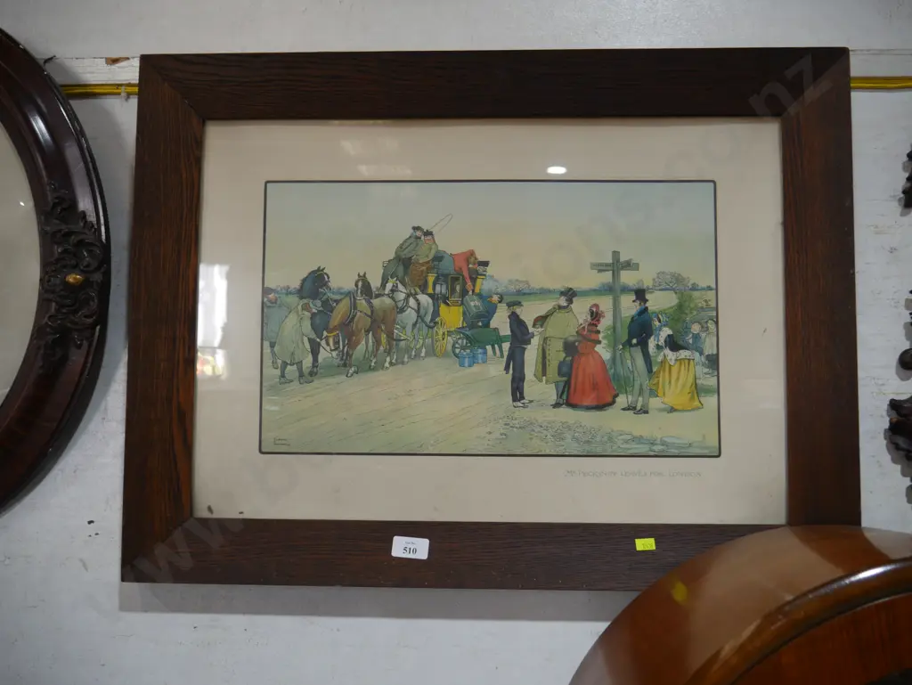 Framed Mr Pecksniff leaves for London print Image 1++
