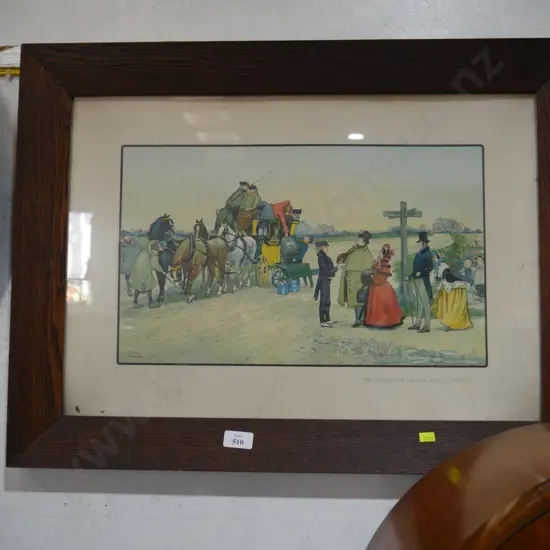 Framed Mr Pecksniff leaves for London print