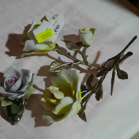 Porcelain flower ornaments