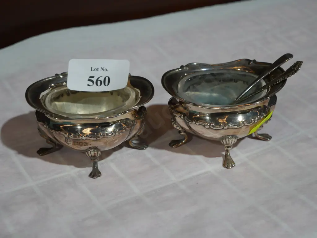2 sterling silver open salts Image 1++