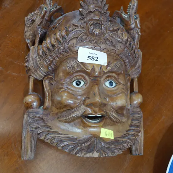 Wooden carved wall hanging mask