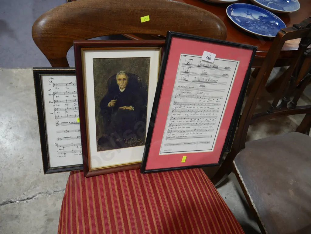 Framed music sheets etc Image 1++