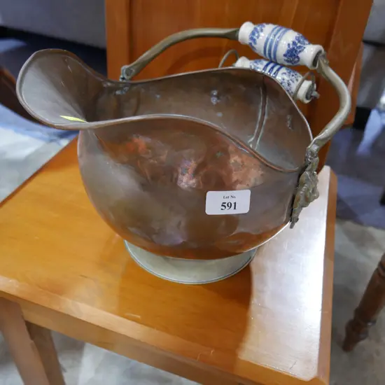 Copper coal scuttle