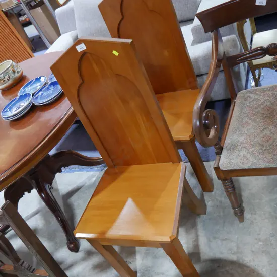 2 carved wood chairs