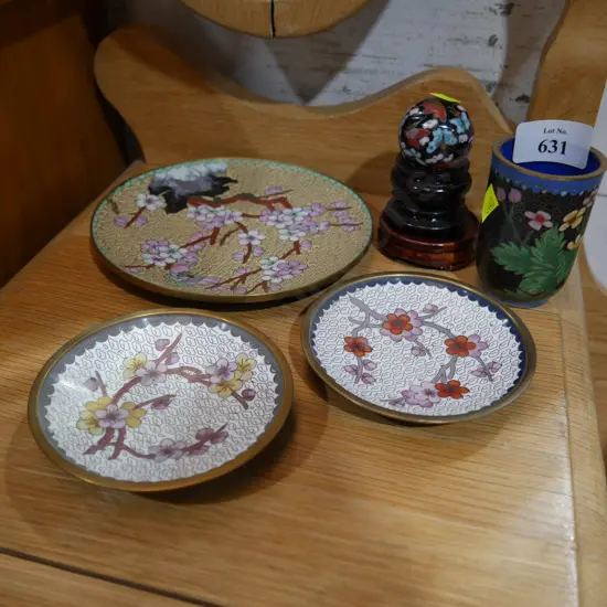 Cloisonne plates etc