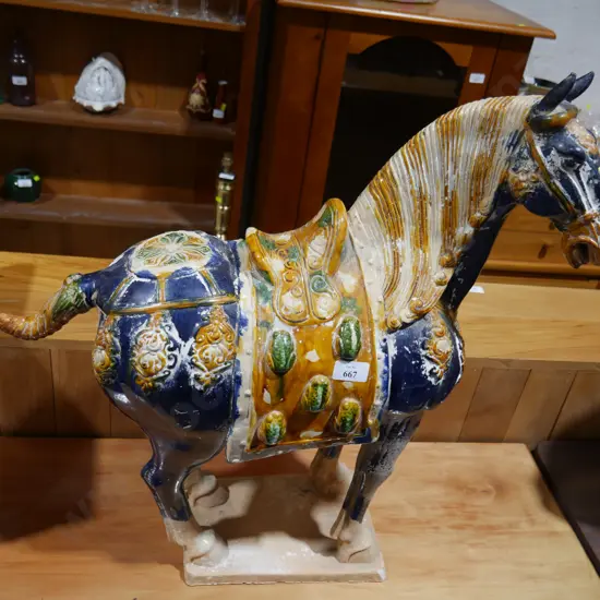 Glazed ceramic horse