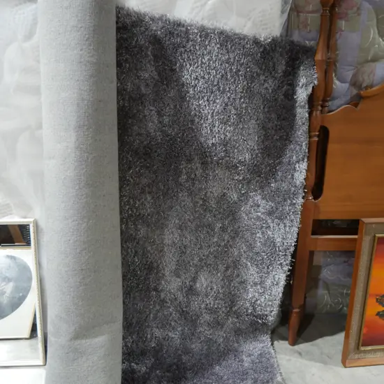 Grey shaggy rug