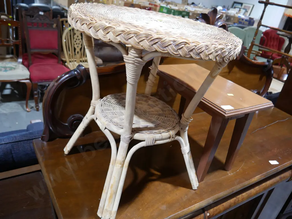 Cane table wooden table Image 1++