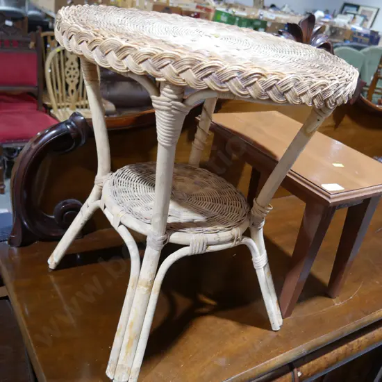 Cane table wooden table