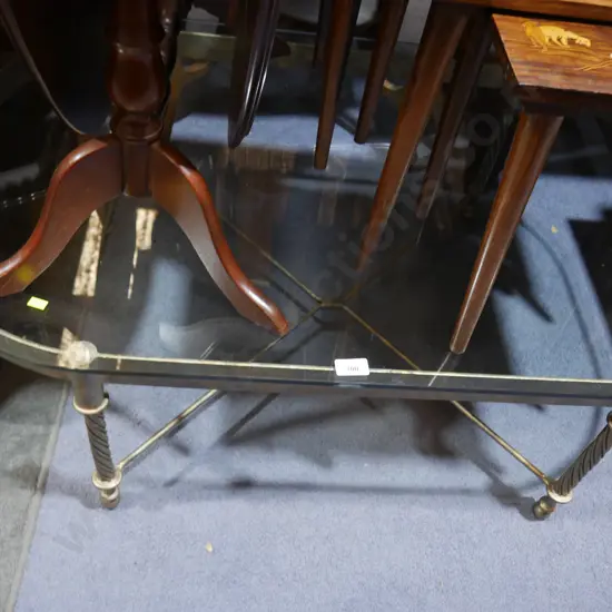 Glass top coffee table