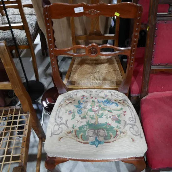 Tapestry seat dining chair