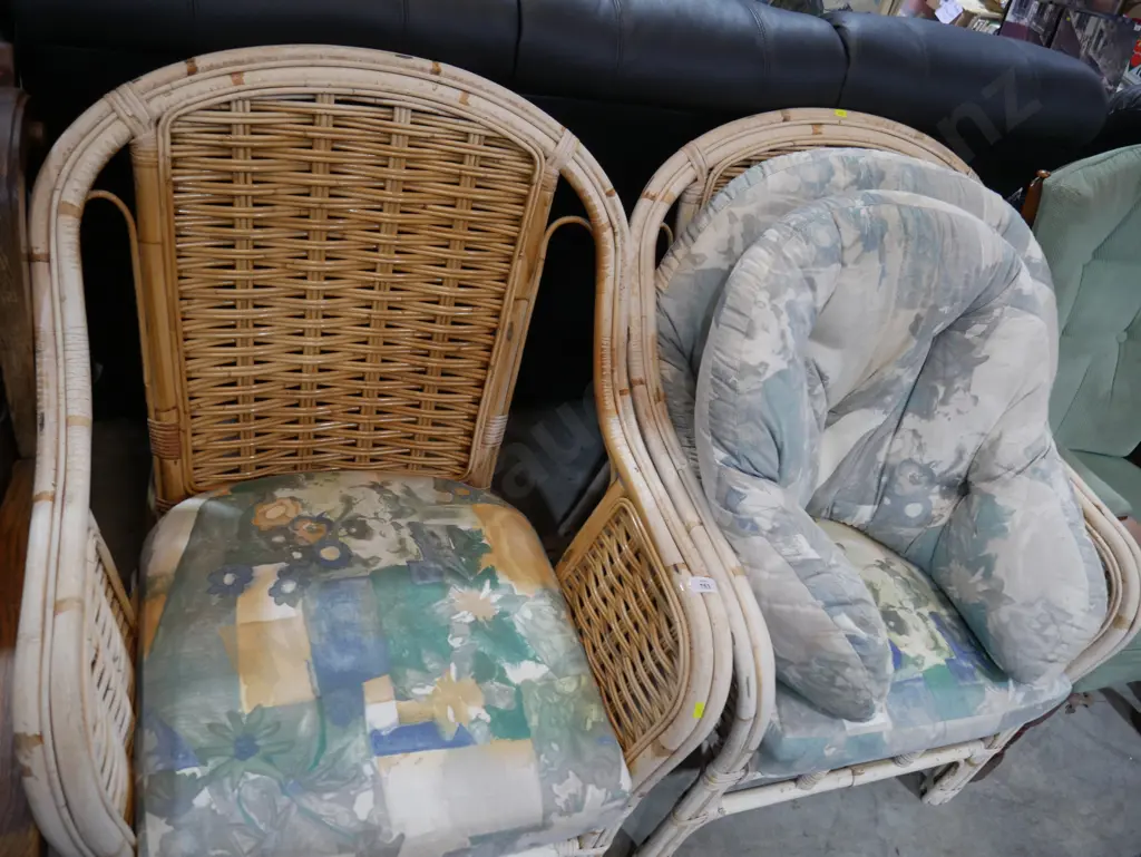 Pair of cane armchairs Image 1++