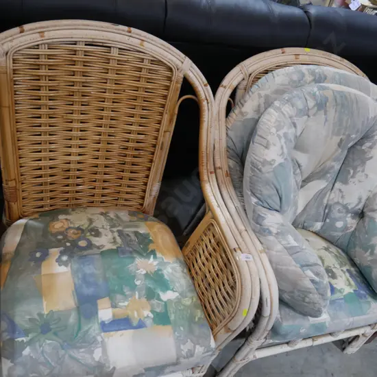 Pair of cane armchairs