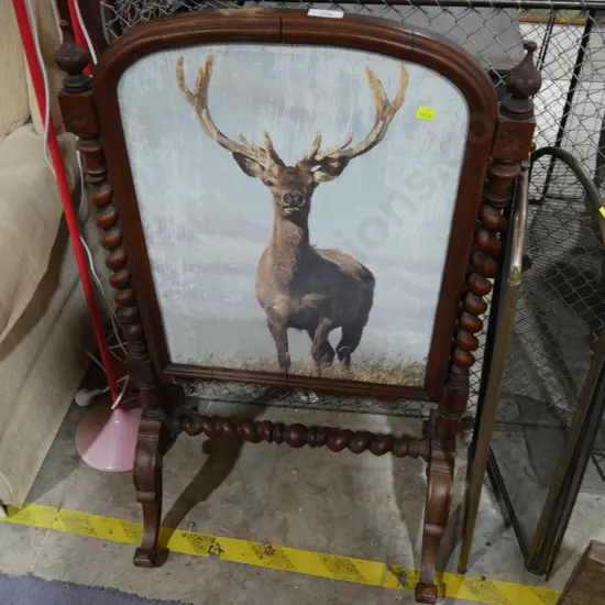 Stag picture fire screen