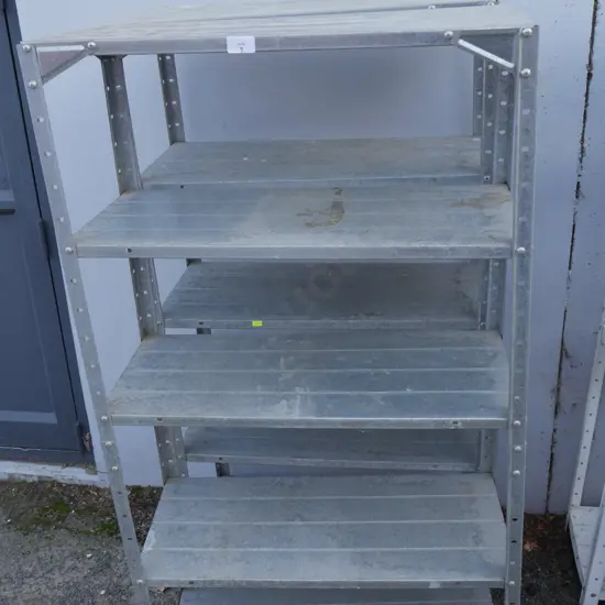 2 metal shelves