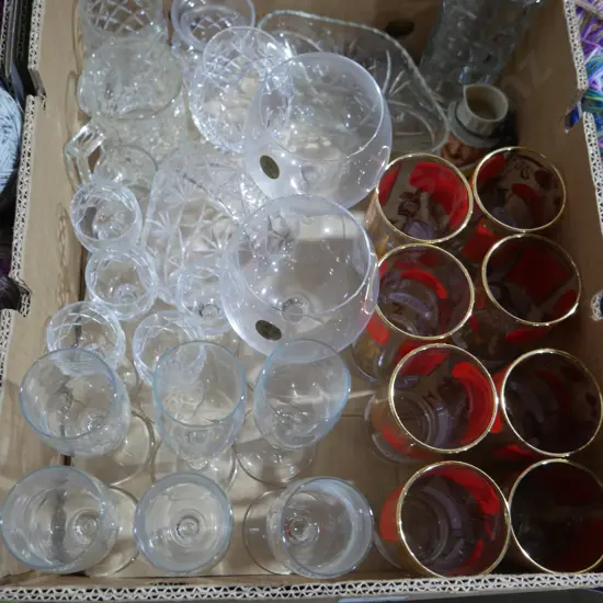 Box of glass and crystalware