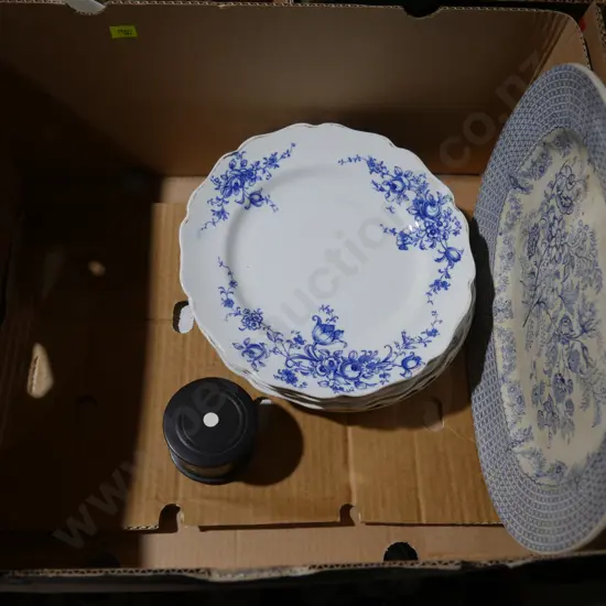 Blue and white plates