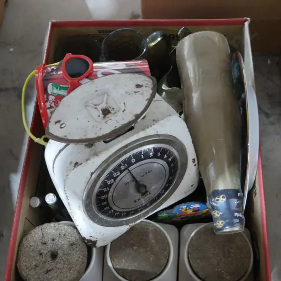 Scale, glassware, etc