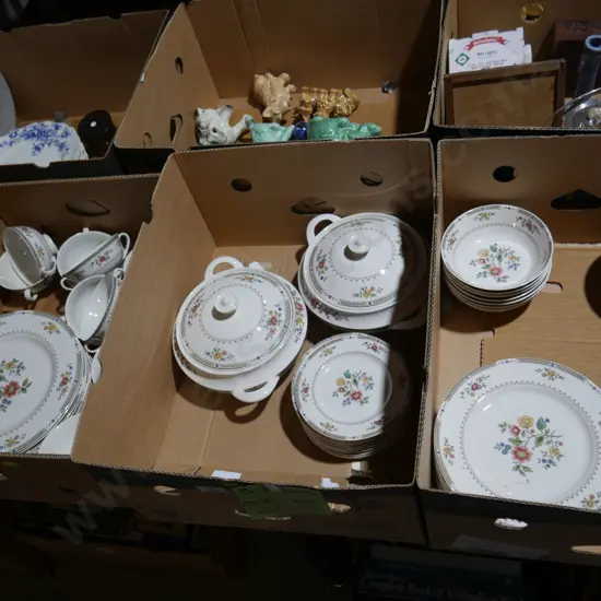 Three boxes of Royal Doulton Kingswood pattern tableware