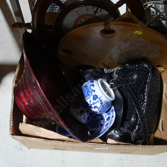 Handbag, bowl, clock etc