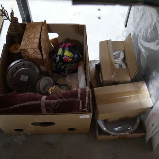 Assorted paper lanterns, sundries