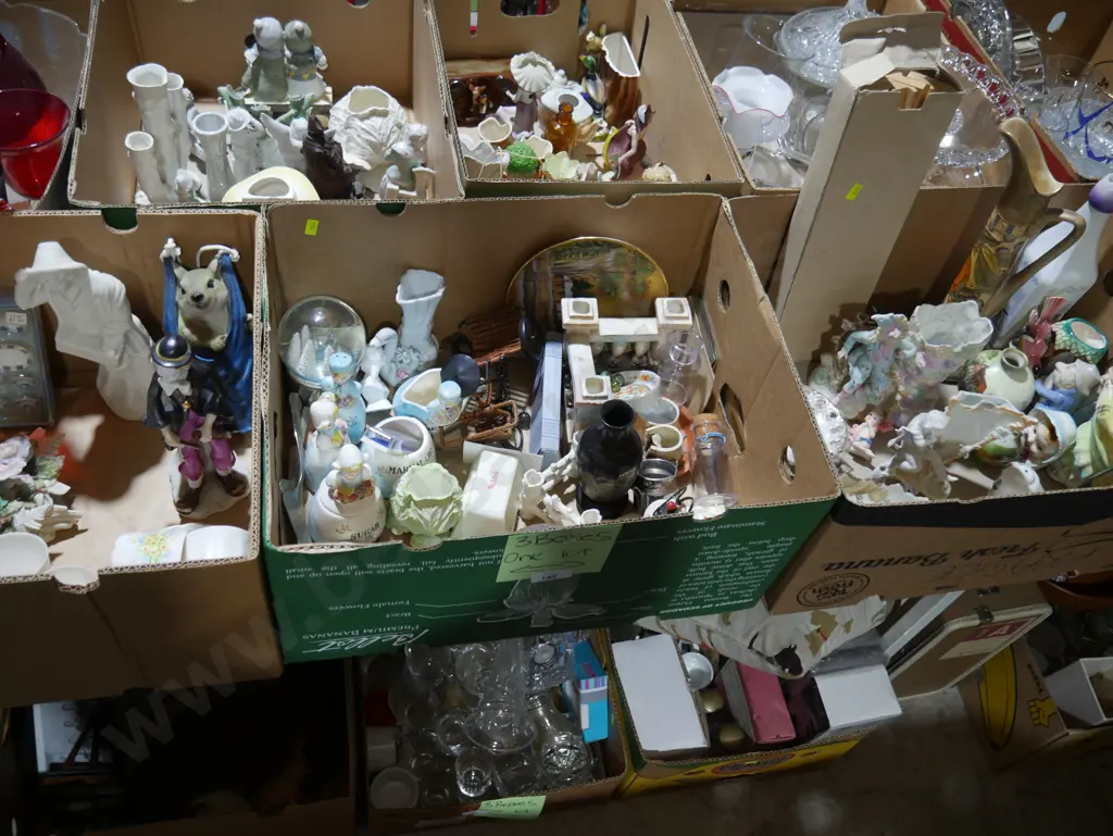 Three boxes of ornaments etc Image 1++