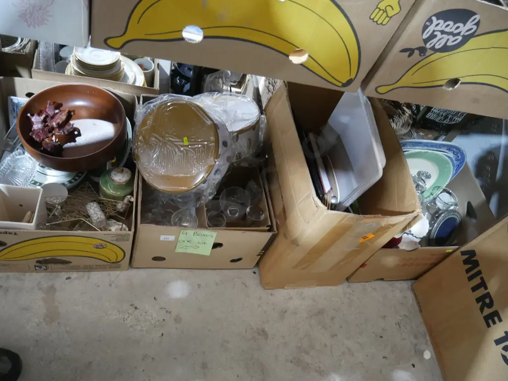 Four boxes of kitchenware, glassware etc Image 1++