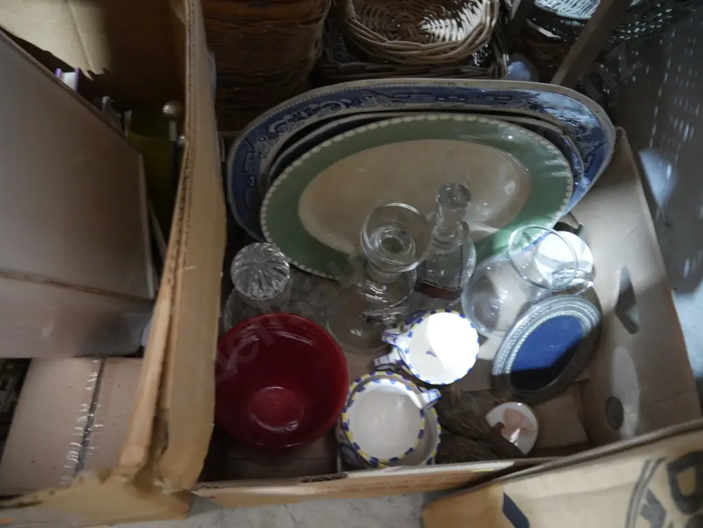 Four boxes of kitchenware, glassware etc Image 1++