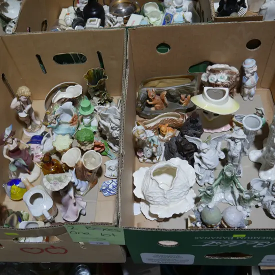 2 boxes figurine ornaments etc