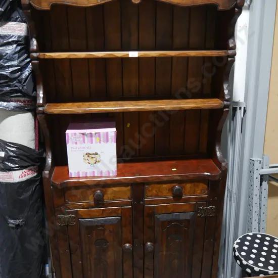 Chipped carved hutch dresser